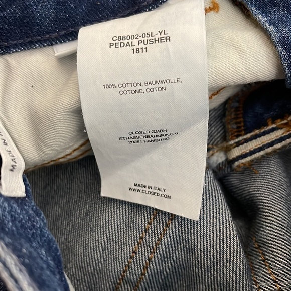 Closed Denim Made In Italy Pedal Pusher Raw Hem Jeans Size EUR 36 US 23 - Picture 10 of 10